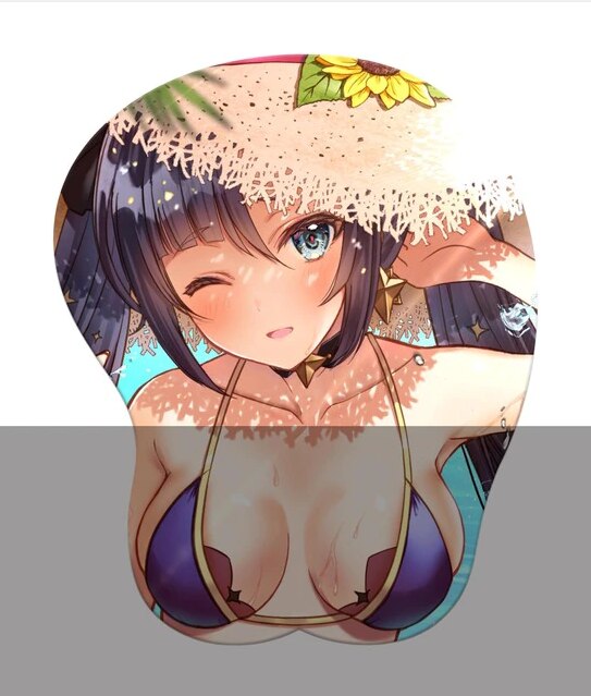 Tapis de souris Genshin Impact Hutao Ganyu Keqing Eula Yae Miko Gamer Anime KawaiGirl Tapis de souris 3D Oppai Silicone Gel Poignet Souple Mous