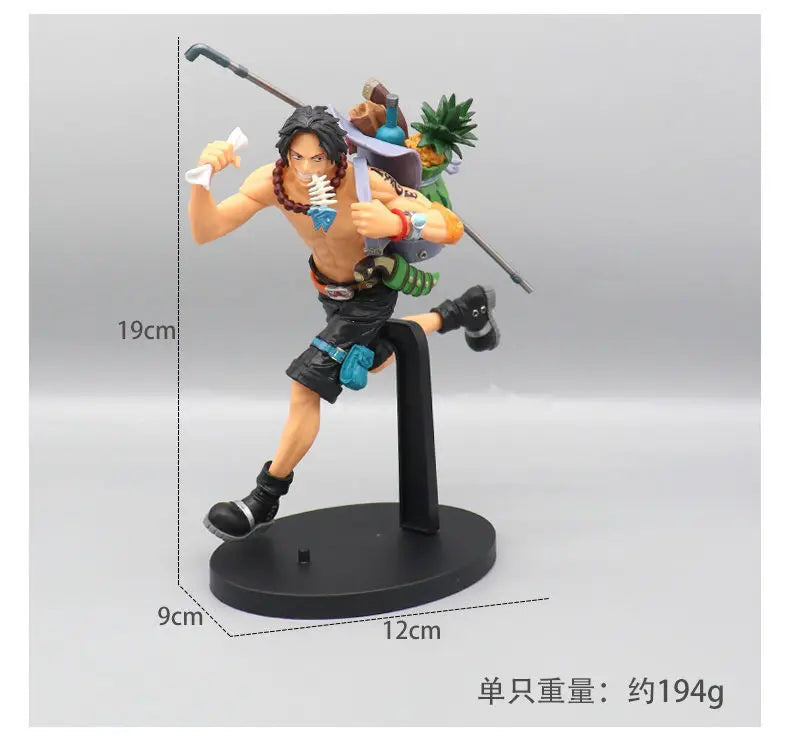 One Piece Luffy Ace Sanji Figure Three Brothers Running Backpack Carved Action Model Ornament Japanese Anime Peripheral Toy Gift