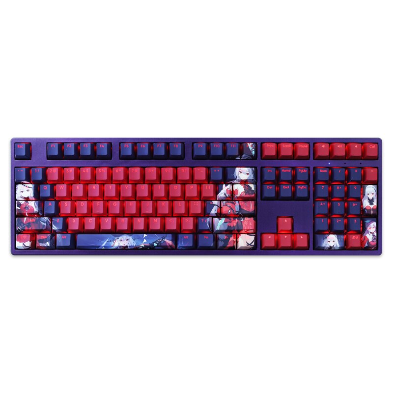 108 Keys PBT Dye Subbed Keycaps 2 Dimensional Cartoon Anime Gaming Key Caps Cherry Profile Backlit Keycap For Arknights Skadi