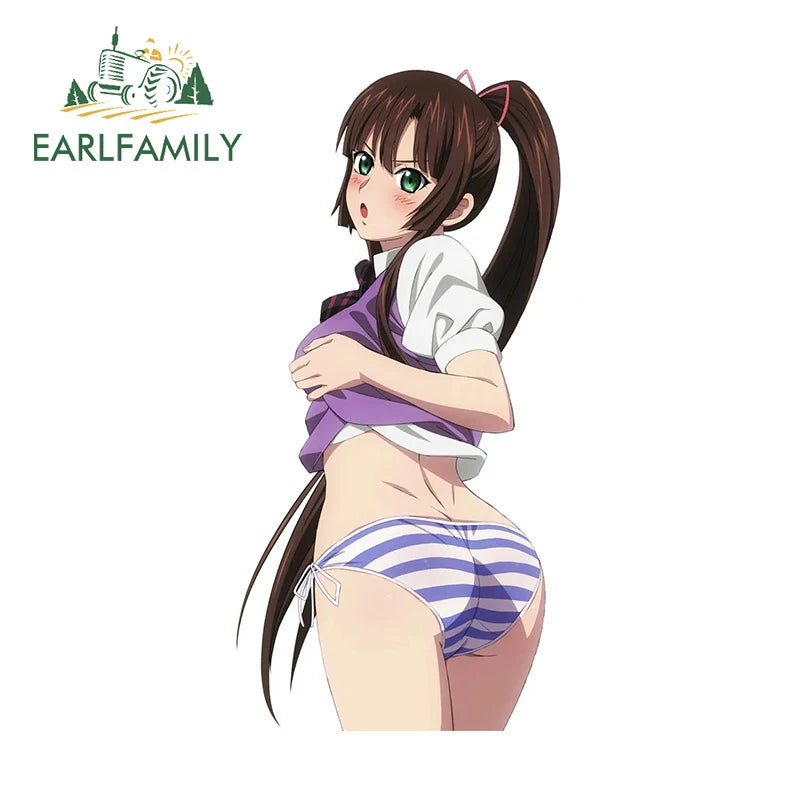 EARLFAMILY 13cm x 6.4 cm forLori Girl Hentai Car Sticker Sunscreen Waterproof Anime Decals JDM Refrigerator Surfboard Decor