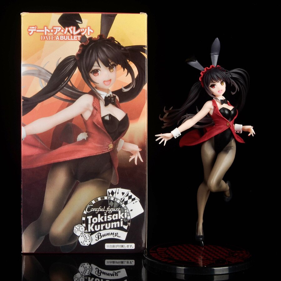 B-STYLE Date A Live White Queen Sexy Anime Figure FREEing Date A Bullet Bunny Girl Action Figure Kurumi Tokisaki Figure Doll Toy