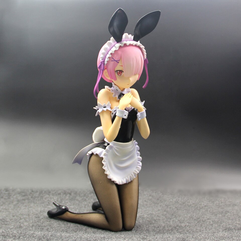 29CM Big Size Re:Life In A Different World From Zero Rem Ram Maid Outfit Bunny Girl Action Figure Toys Sexy Girl Anime Model Toy