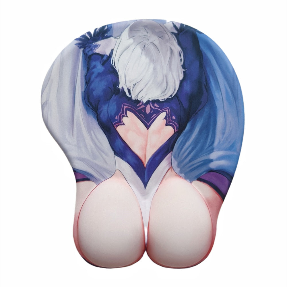 Anime Non-slip 3D Sexy Gir Nier 2B 3D Hip Soft Mouse Pads with Wrist Rest Gaming Mousepad Mat for LOLCSGO