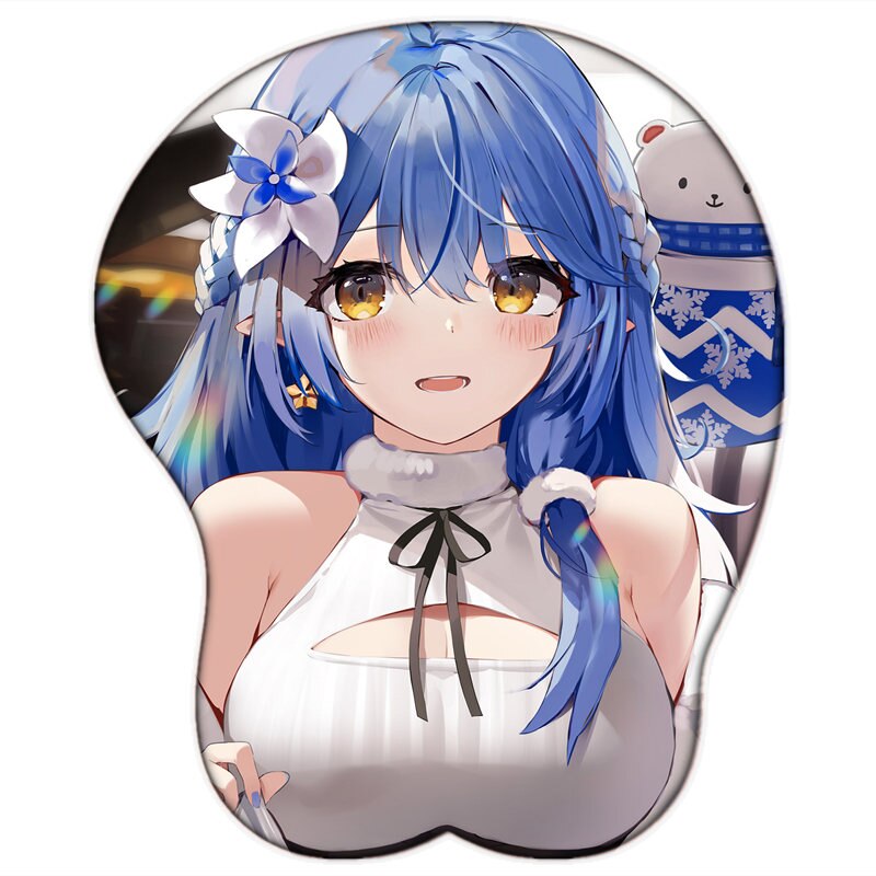 Gaming Virtual Youtuber Hololive Cute Anime 3D Gamer Kawaii Sexy Oppai Mousepad Silica Gel Wrist Rest Mouse Pad