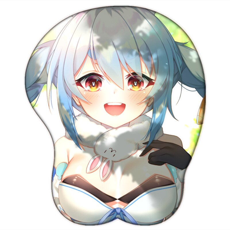 Gaming Virtual Youtuber Hololive Cute Anime 3D Gamer Kawaii Sexy Oppai Mousepad Silica Gel Wrist Rest Mouse Pad