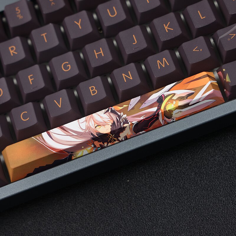 108 Keys/set PBT Dye Subbed Keycaps Cartoon Anime Gaming Key Caps Cherry Profile Keycap For Honkai Impact 3 Kiana Kaslana