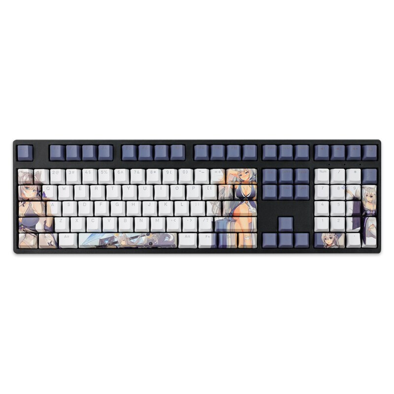 108 Keys/set 5 Sides PBT Dye Subbed Keycaps Cartoon Anime Gaming Key Caps Backlit Keycap For Azur Lane