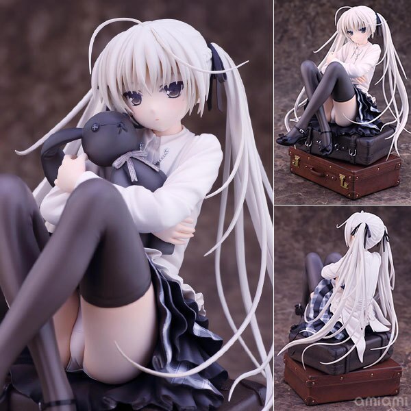 11CM Kasugano Sora Anime In solitude Figure 2Styles Sexy Pleated Skirt Holding Rabbit Seated Model Toys Children PVC Gift Doll