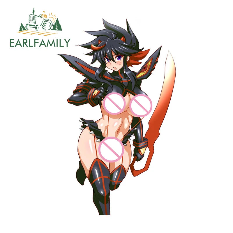 EARLFAMILY 13cm for KILL la KILL Ryuko Matoi Waifu Car Sticker Occlusion Scratch Creative Car Door Protector Accessories Decal