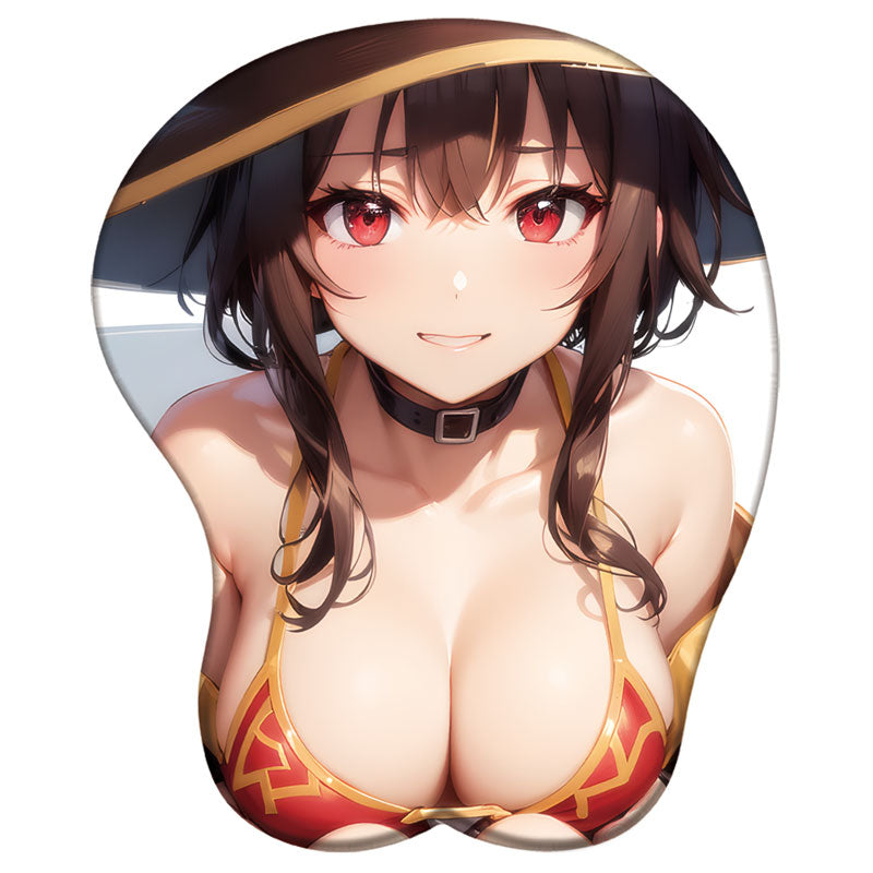 Anime Popular Female Lead Wrist Support Mousepad Albedo Mai Yumeko 3D Silicone Mouse Pad Megumin Sexy Oppai Wrist Rest MousePad