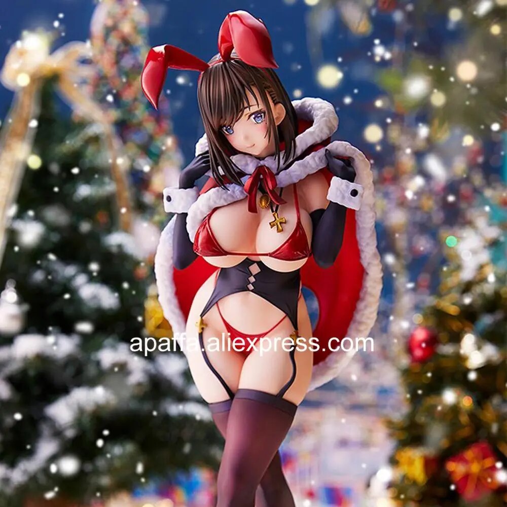 28cm Anime Native Mataro Christmas Bunny Sexy Girl Action Figure Toy Matarou Bunny Sexy Figure Anime Adult Collection Model Doll