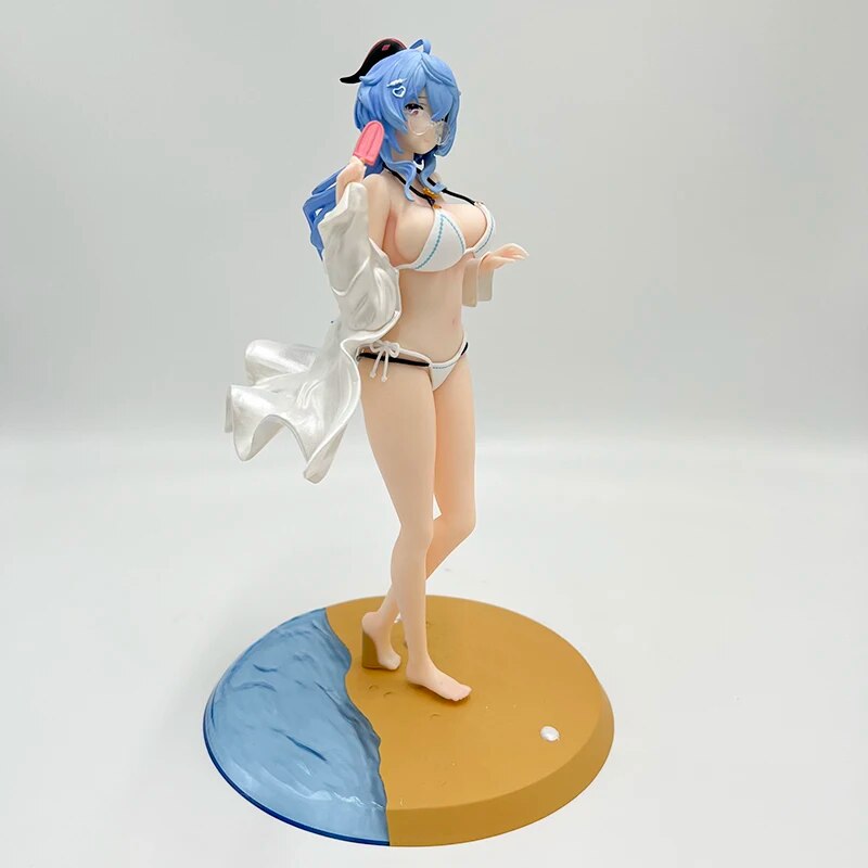 25cm Genshin Impact Ganyu Sexy Girl Anime Figure Ganyu Swimsuit Action Figure Hu Tao/Paimon/Klee Figurine Adult Model Doll Toys