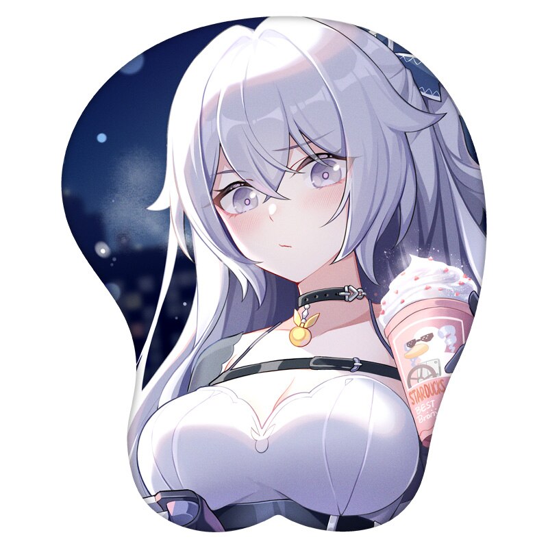 3D Mouse Pad Bronya Zaychik Honkai Impact 3rd Anime Wrist Rest Silicone Sexy Creative Gaming Mousepad Mat