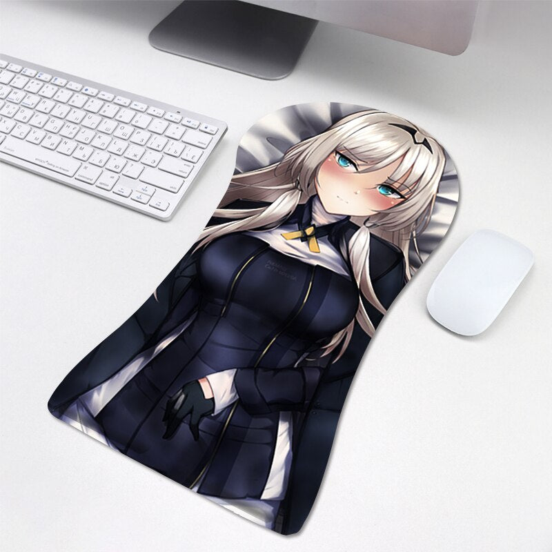 2022 New humanoid mouse pad  computer beauty chest 3d three-dimensional mouse pad wrist guard silicone wrist pad anime custom