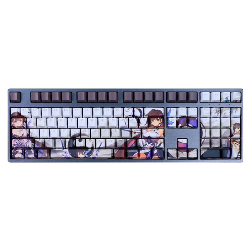 108 Keys/set PBT Dye Subbed Keycaps Honkai Impact 3 Cartoon Anime Gaming Key Caps OEM Profile Backlit Keycap For Moonscars