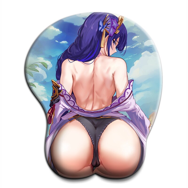 Genshin Impact Nilou Ganyu Mona Sexy Ass Tapis de souris avec repose-poignet 3D Gros cul Anime Kawaii Tapis de bureau Tapis de souris de jeu