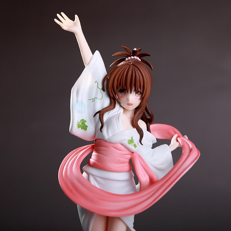 20cm Anime To Love Darkness Action Figure Yuuki Rito Sister Yuuki Mikan Kimono Sexy Girls Doll PVC Collectible Model Toy Gift