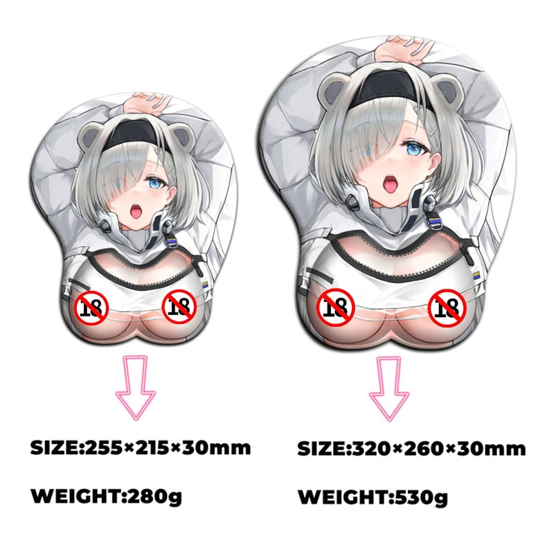 Boobs Mouse Pad Arknights Aurora Sexy Girl Big Gamer Anime Cute Wrist Rest 3D Oppai Silicone Gel Mat Mousepad