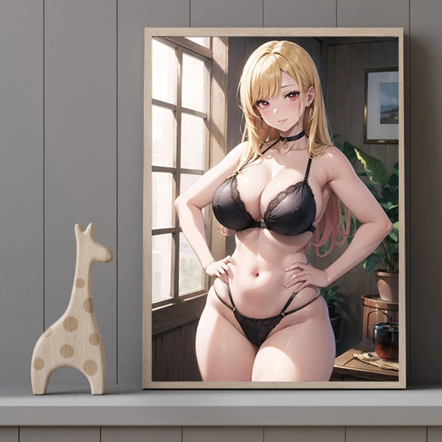 Art mural sur toile de beauté sexy et chaude, affiche sur toile de fille en bikini, affiche d'impression d'anime de dessin animé pour la décoration de la maison du salon sans cadre