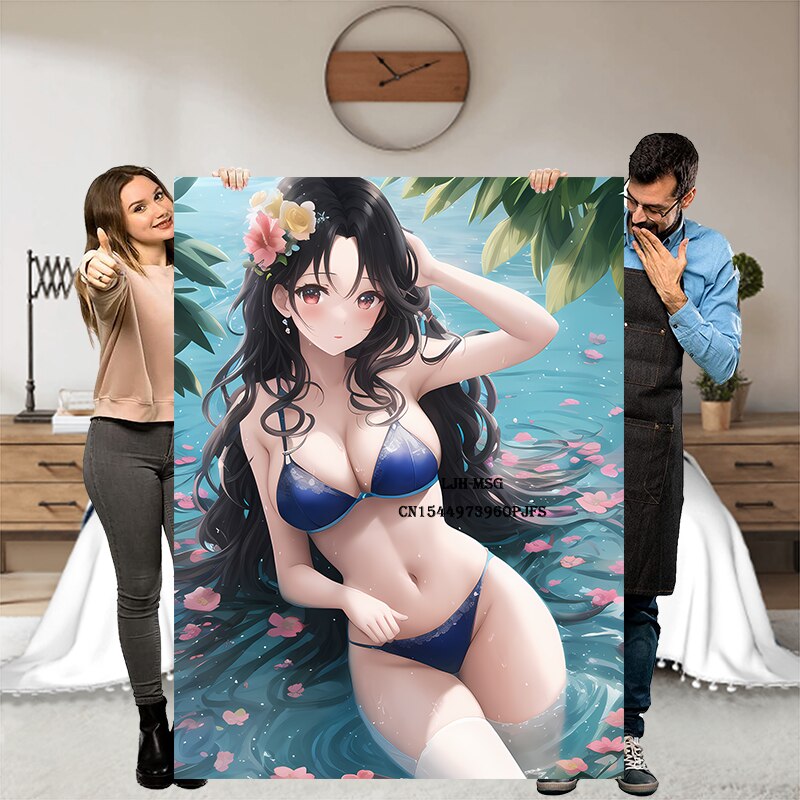 Hot Anime Sexy Girl Modern Blanket Flannel Soft Plush Sofa Bed Throwing Cartoon Blankets Gedruckt Bettdecke Geschenk Gift