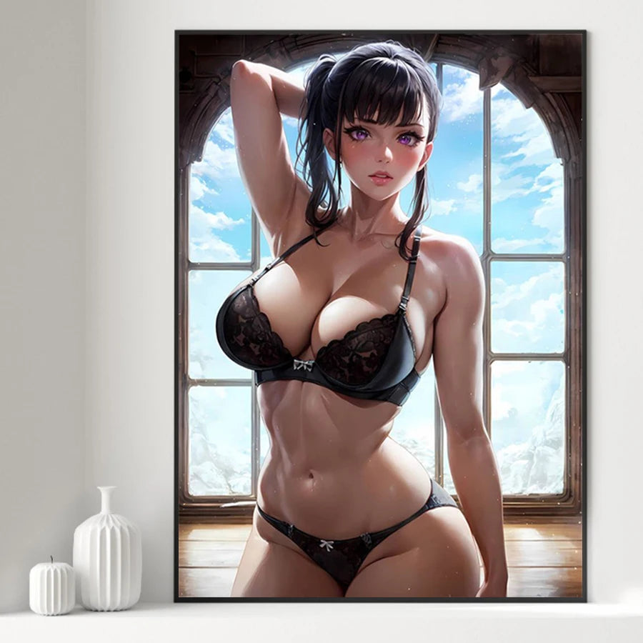 Art mural sur toile de beauté sexy et chaude, affiche sur toile de fille en bikini, affiche d'impression d'anime de dessin animé pour la décoration de la maison du salon sans cadre