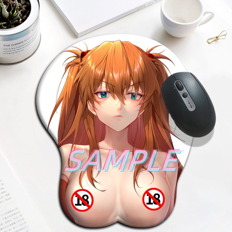 EVA Souryuu Asuka Langley Ass Hengtai Anime Sexy Mouse Pad Cute Manga with Wrist 3D Big Oppai Silicone Gel Mat Mousepad