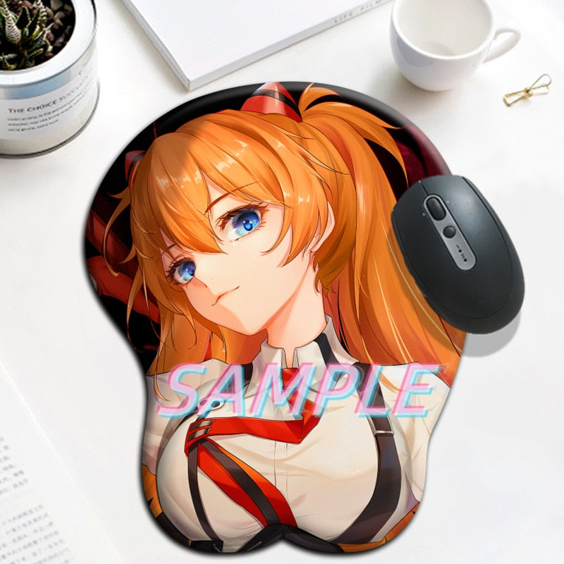 EVA Souryuu Asuka Langley Ass Hengtai Anime Sexy Mouse Pad Cute Manga with Wrist 3D Big Oppai Silicone Gel Mat Mousepad