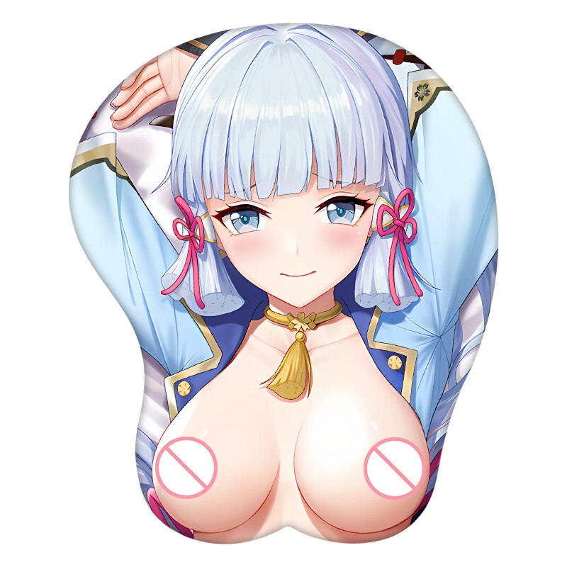 3D Mouse Pad Kamisato Ayaka Genshin Impact  Anime Wrist Rest Silicone Sexy Creative Gaming Mousepad Mat