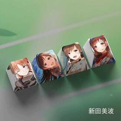 4 Keys/set THE IDOLMASTER Keycaps PBT Dye Sublimation Key Caps For MX Switches Cherry Profile Anime Cartoon Keycap