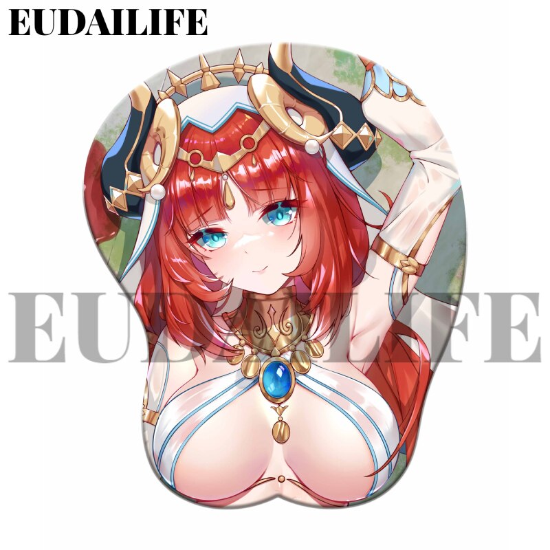 Nilou 3D Hand Wrist Rest Sexy Mouse Pad Genshin Impact Game Mousepad Silicone Breast Oppai Soft Mouse Mat Office Work Gift