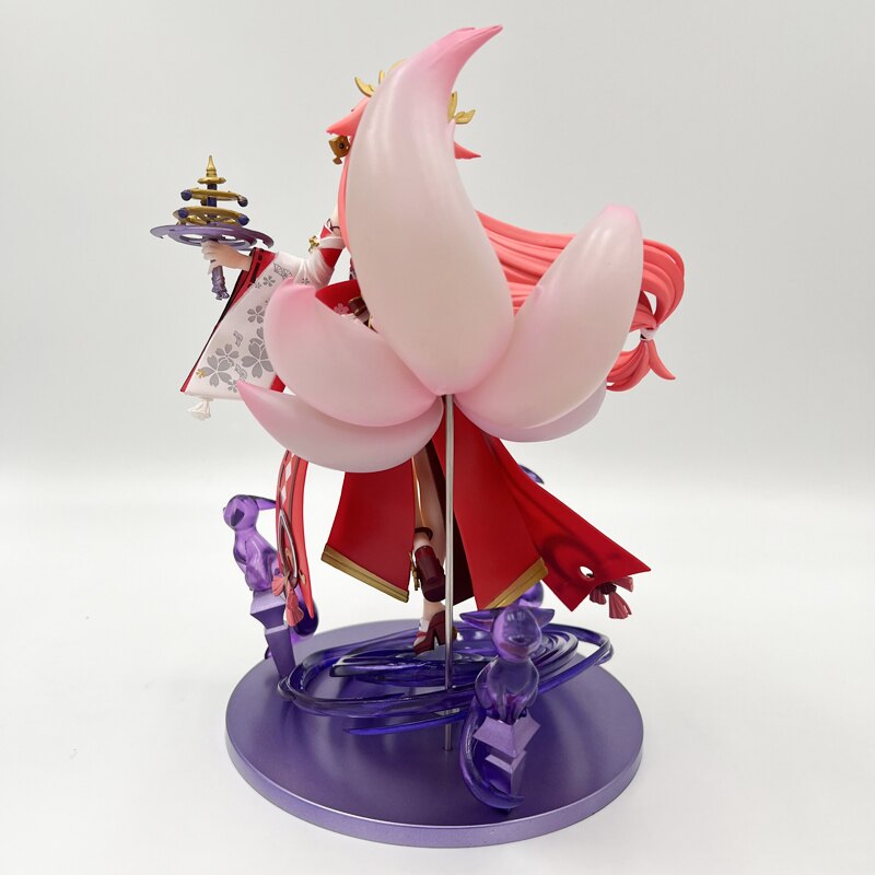 24cm Genshin Impact Yae Miko Anime Girl Figure Yae Miko Sexy Action Figure Qiqi/Xiao/Hu Tao Figurine Collectible Model Doll Toys