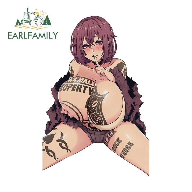 Hentai anime sticker 13cm for Tattoo NSFW Anime Girl Fanart Car Sticker Hentai Sexy Waifu Creative Decal Car Goods Bumper Trunk Decoration