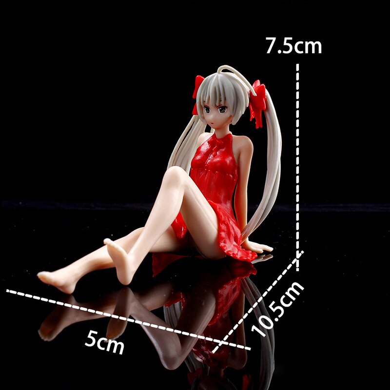 10cm Anime Yosuga No Sora Action Figure Kasugano Sora White Dress Sexy Girls Kasugano Dome Doll PVC Collectible Model Car Toy