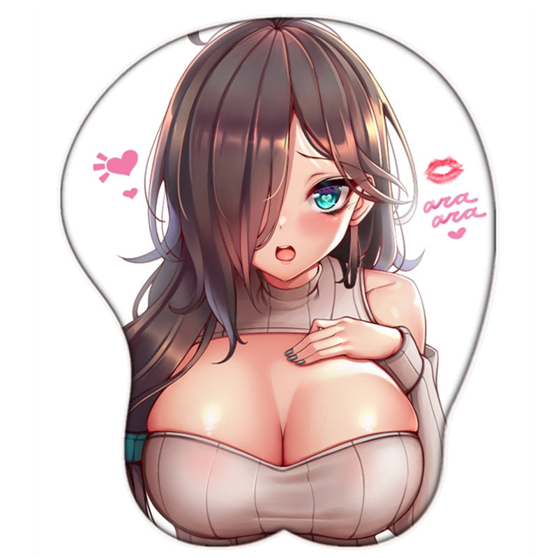 Tifa 3D Anime Gaming Mouse Pad Kawaii Girl Gamer Silica Gel Wrist Rest Sexy Boobs Mousepad Desks Oppai Mat Pad