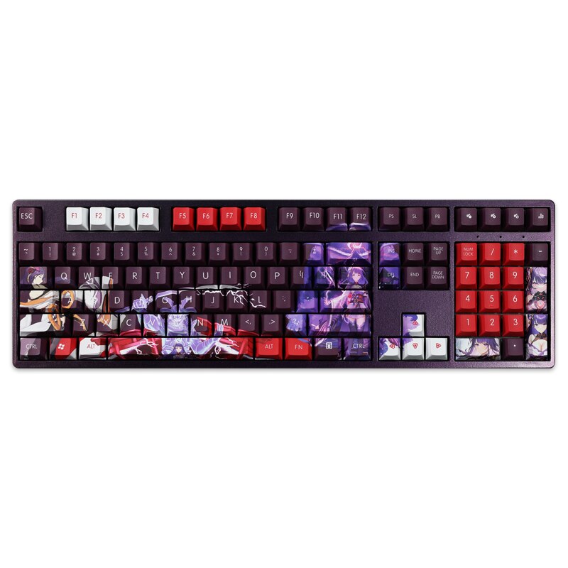 108 Keys PBT 5 Sides Dye Subbed Keycaps Anime Gaming Key Caps Cherry Profile Beelzebul Raiden Shogun Keycap For Genshin Impact