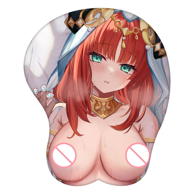 3D Mouse Pad Nilou Genshin Impact Anime Wrist Rest Silicone Sexy Creative Gaming Mousepad Mat