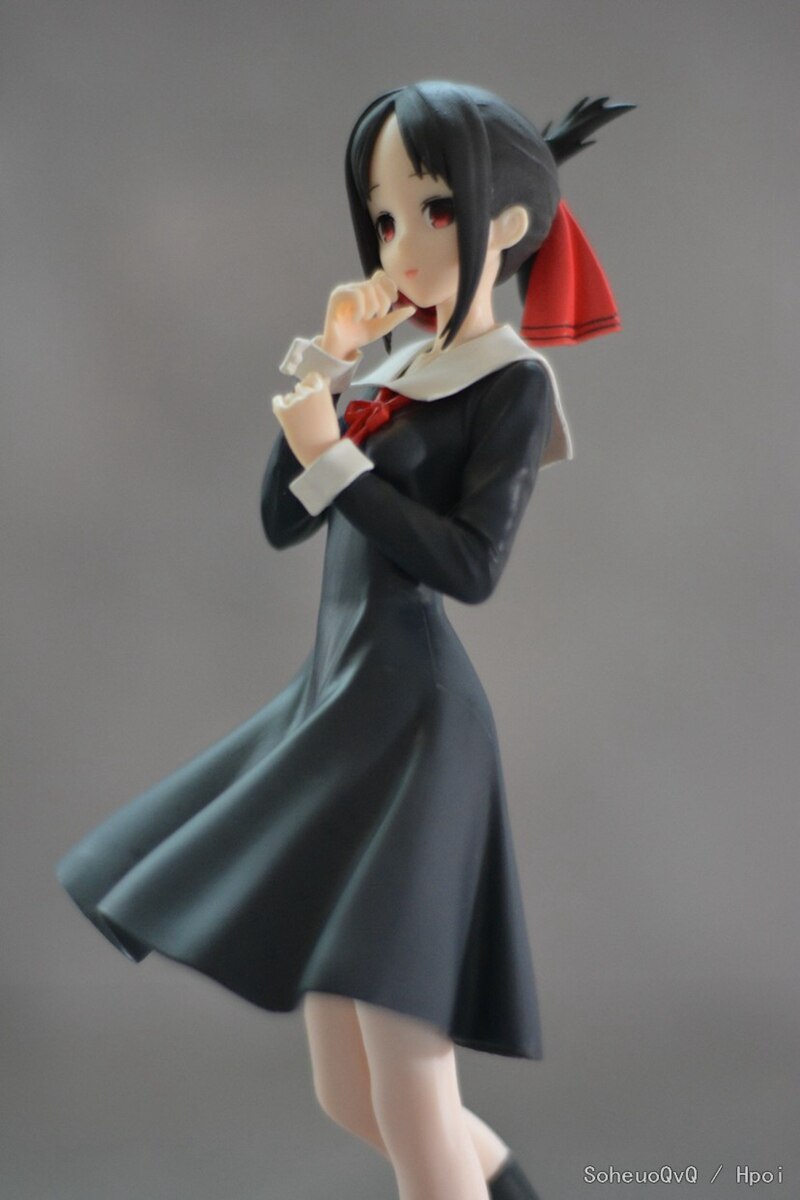 Anime Figure Kaguya-sama：Love Is War Shinomiya Kaguya Fujiwara Chika Black Dress Model Toy Gift Collection Ornaments 17CM