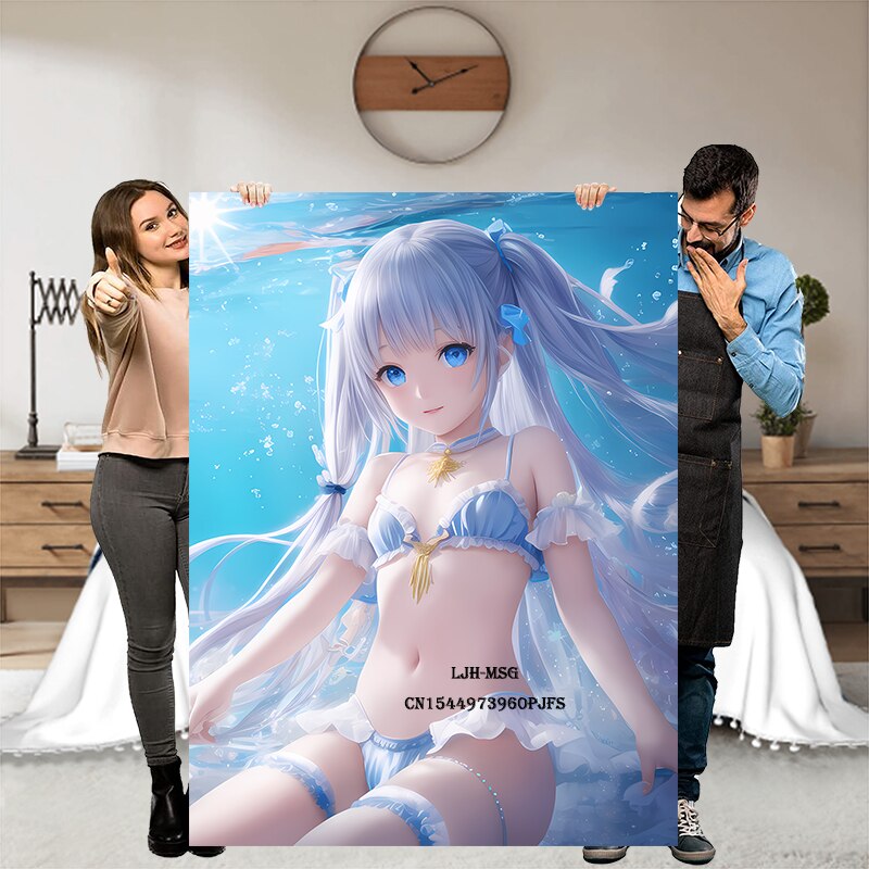 Anime Character Super Soft Flannel Throw Blanket Lightweight Air Conditioner Blanket Cooling Summer Blanket Cartoon Girl Blanket