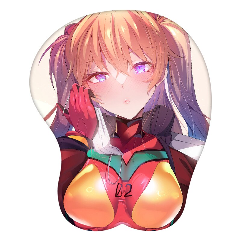 3D Mouse Pad Asuka Langley Soryu Anime Wrist Rest Silicone Sexy Creative Gaming Mousepad Mat