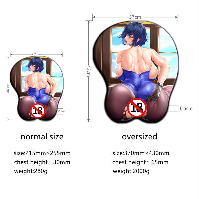 Tapis de souris Genshin Impact Yae Miko Big Oppai Super grande taille Sexy 3D Anime mignon tapis de jeu seins Yelan Ass Gaming MousePad