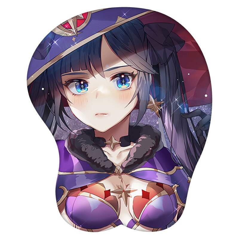 3D Mouse Pad Mona Megistus Genshin Impact  Anime Wrist Rest Silicone Sexy Creative Gaming Mousepad Mat