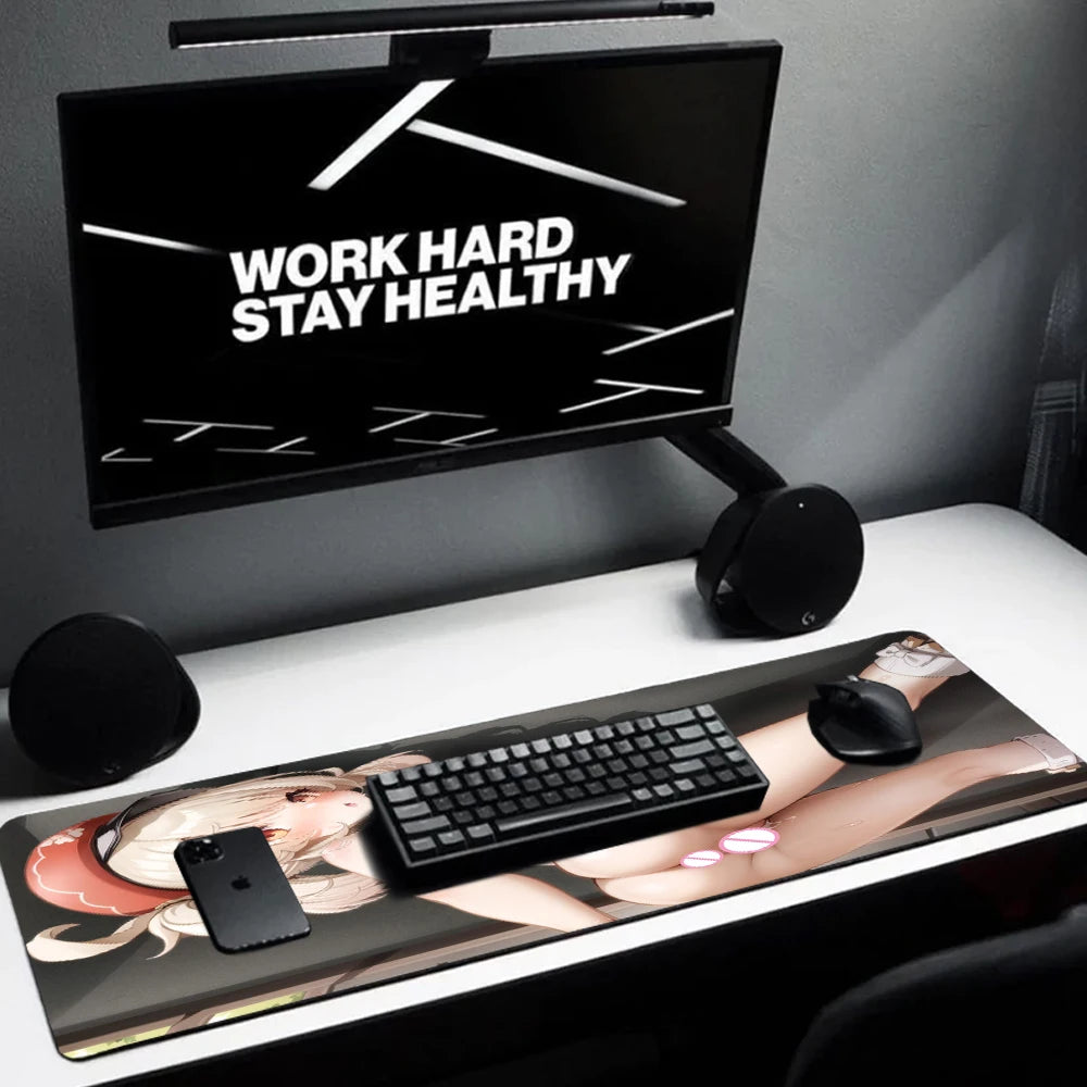 Big Ass Mouse Pad Adult Character Gamer Carpet Hentai Sexy Play Mat Anime 90x40 Mausepad Erotic Flirtatious Booty Mat with Butt