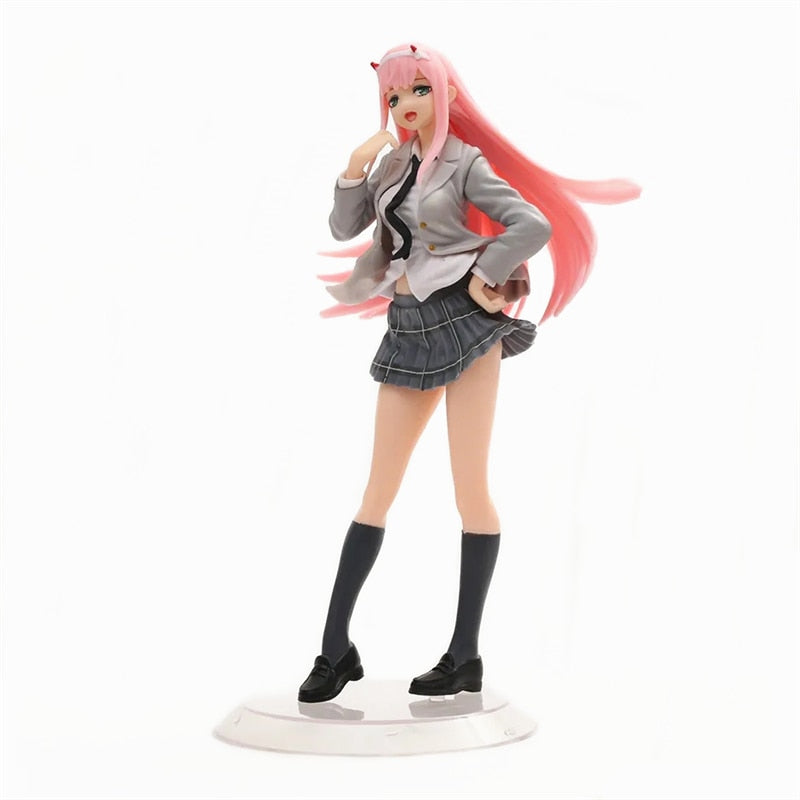 18cm DARLING in the FRANXX 02 Anime Sexy Girls Figure School Uniform Zero Two Action Figure Adult Colletible PVC Model Toys Gift