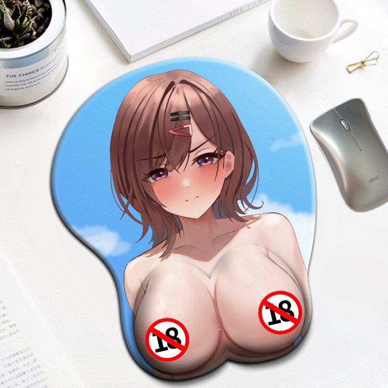 Idolmaster Shiny Colors Higuchi Madoka kawaii desk pad sexy boobs mousepad with wrist rest 3D big oppai anime gaming mouse pad