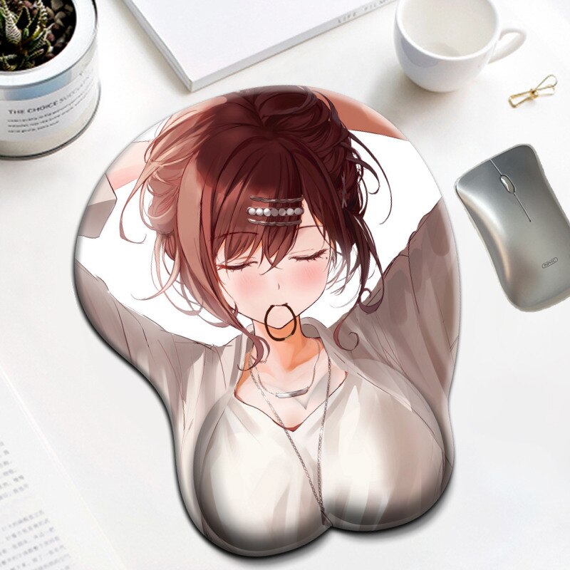 Higuchi Madoka Idolmaster Shiny Colors kawaii desk pad sexy boobs mousepad with wrist rest 3D big oppai anime gaming mouse pad