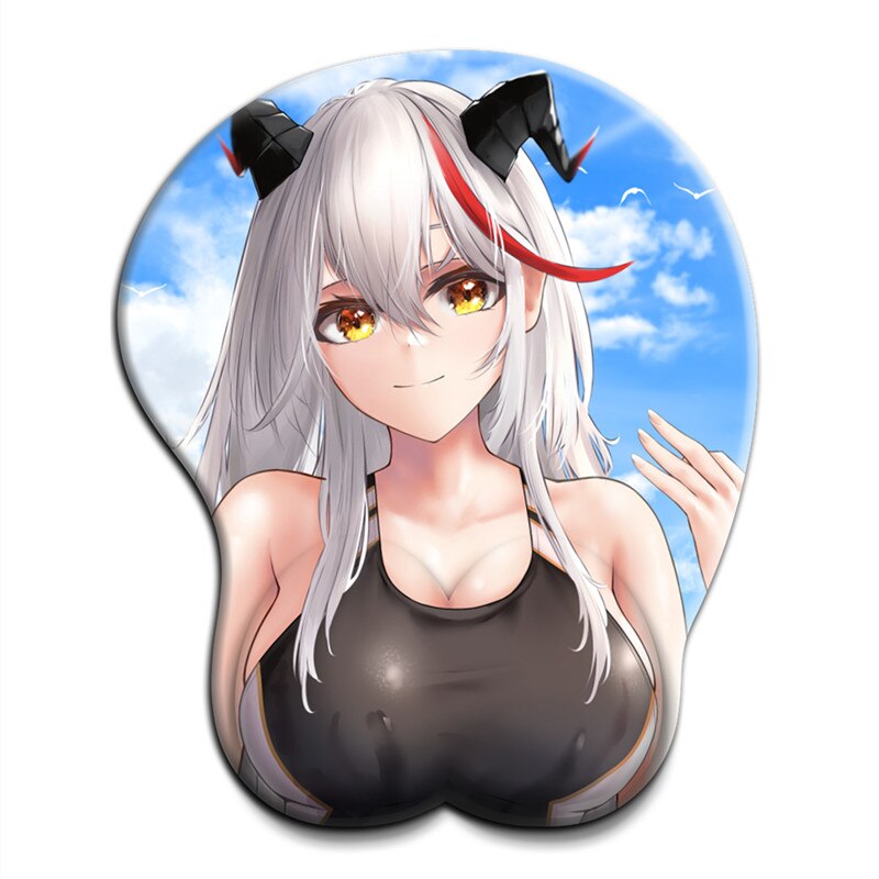 Azur Lane Big Oppai 3D Gaming Mousepad with Wrist Rest Breasts Mouse Pad for Pc Gamer Mat Soft and Comfortable