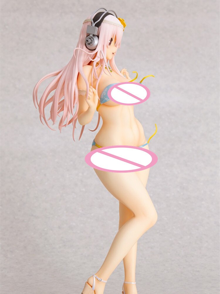 35cm Super Sonico Sexy Anime Figure SUPERSONICO Summer Vacation Action Figure Adult Anime Girl Figure Collectible Model Doll Toy