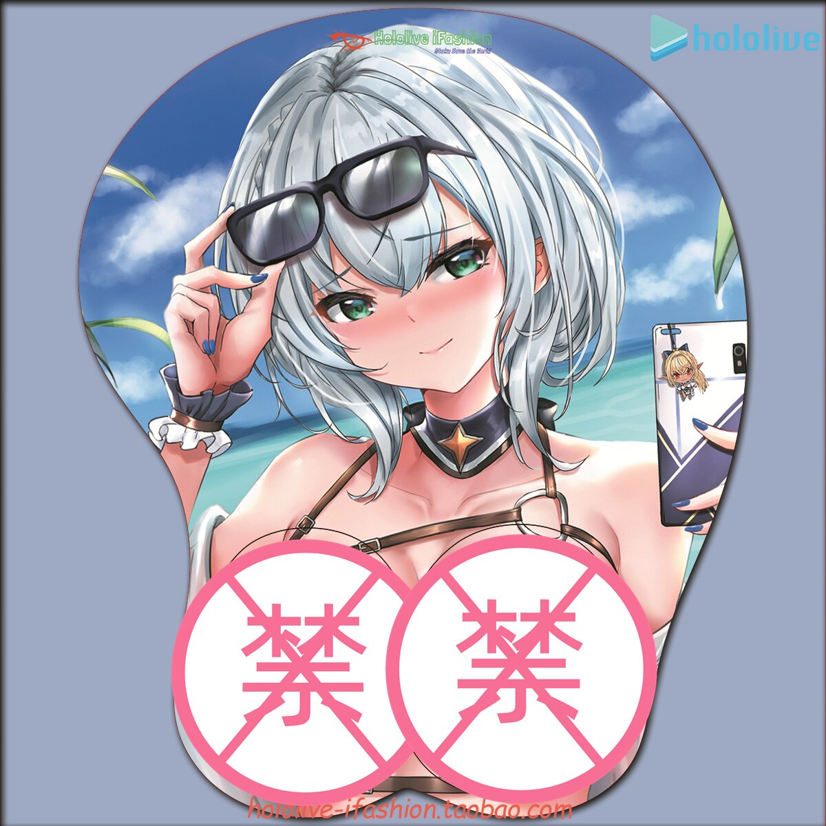 Shirogane Noel Sexy 3D Mousepad Vtuber hololive Hand Wrist Rest Mouse Pad Mousepad Silicone Breast Oppai Soft Mouse Mat Otaku