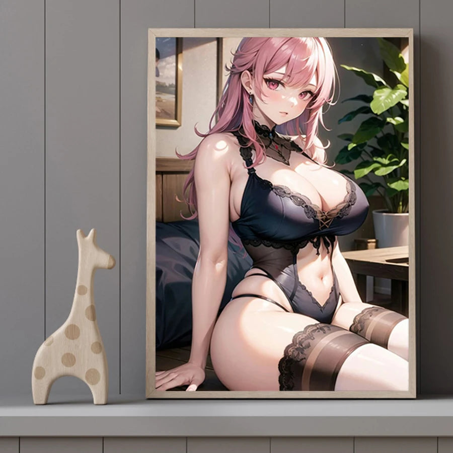 Art mural sur toile de beauté sexy et chaude, affiche sur toile de fille en bikini, affiche d'impression d'anime de dessin animé pour la décoration de la maison du salon sans cadre