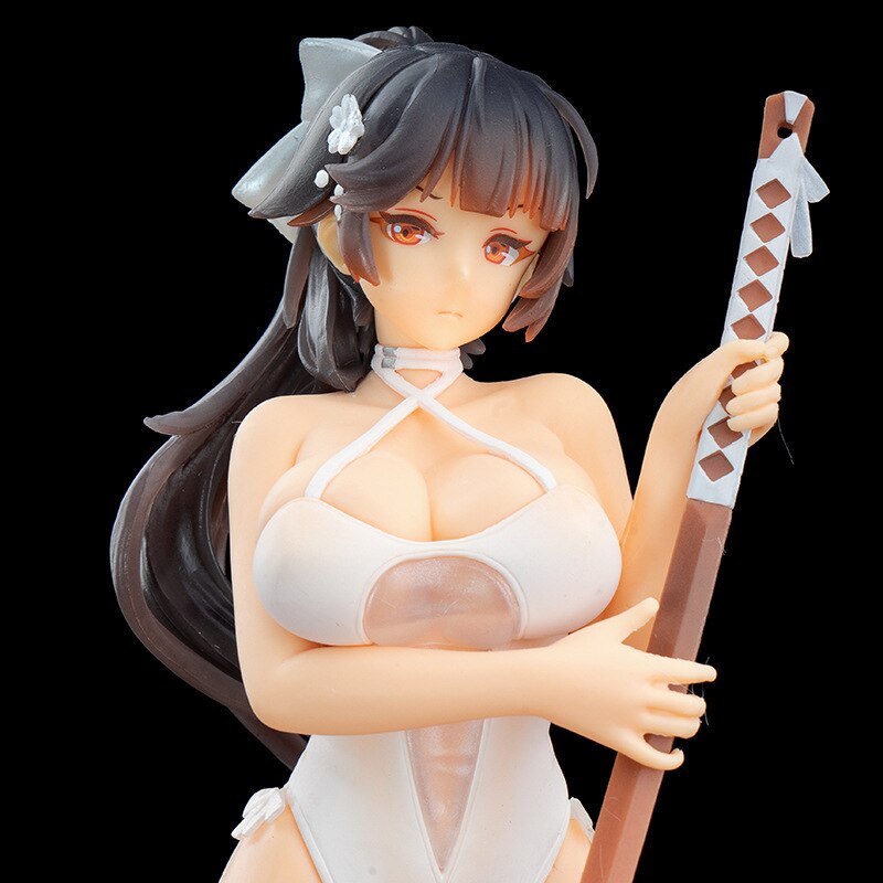 19CM IJN Takao Japan Anime Azur Lane Figure IJN Takao Sexy Swimsuit Kneeling Beach Doll Model PVC Gift Toys Collection Ornament